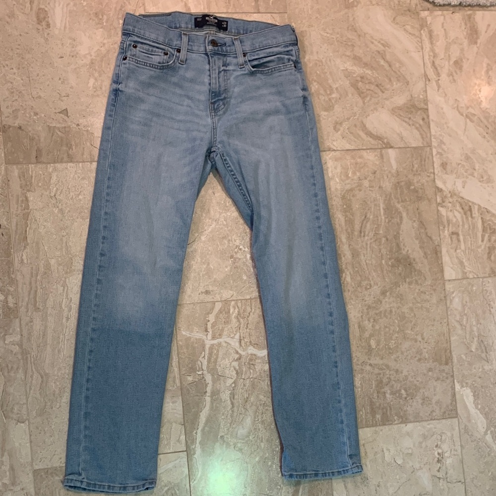 Hollister Men's Sky Blue Srtaight Jeans